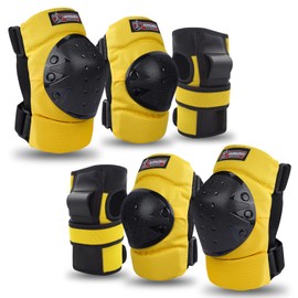 Adult & Kids Knee Pads Elbow Pads Wrist Guards Protective Gear Set for Skateboarding, Skating, Inline Skating, Roller Skating, Scooter, BMX Biking Cycling and Outdoor Extreme Multi-Sports