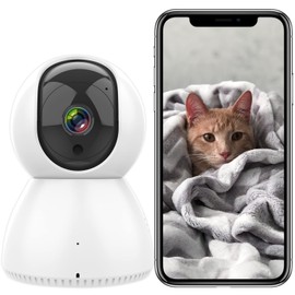 ANTELA WiFi IP Camera Indoor 355°/90° Swivelling PTZ Surveillance Camera Indoor 2.4 GHz WiFi, 2-Way Audio, IR Night Vision, Motion Detection, Compatible with Alexa