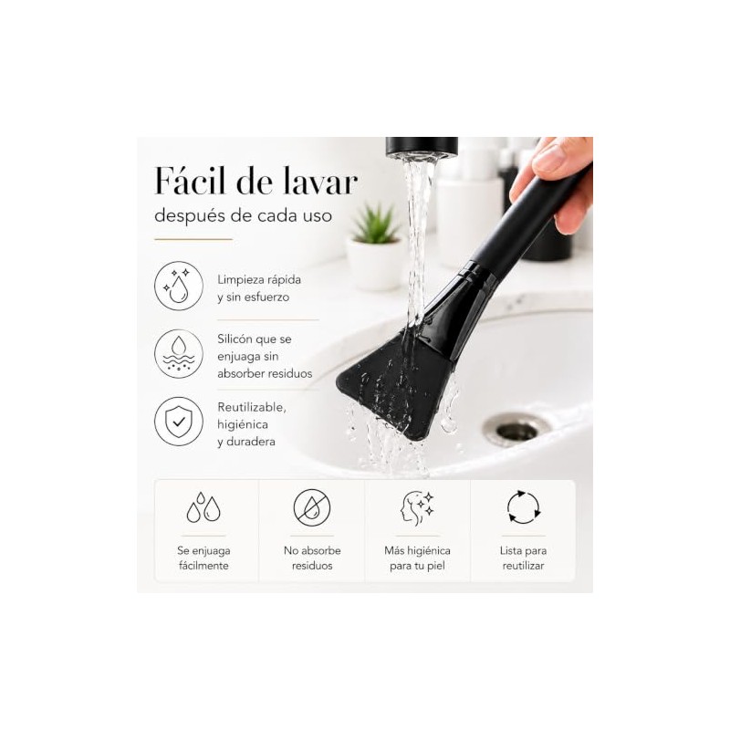 4 Brochas de Silicón para Mascarillas Faciales (TIPO ESPATULA) -