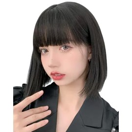 GAIBMAX - Pelucas Para Mujer, Pelucas Cabello Corto, Peluca Corte Bob Con Fleco Aspecto Natural, Fibras Sintéticas Alta Calidad, Ideal Para Cosplay, D