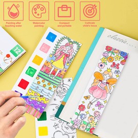 5 Pack Pocket Watercolor Paint Book Watercolor Painting Book Set Travel Pocket Watercolor Kit Pocket Hand Book Stocking Goodie Bag Stuffer Gifts for Kids