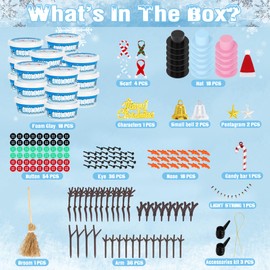 18 Pack Build a Snowman Kit, Snowman Kit DIY Winter Decorations Indoor, Christmas Snowman Crafts for Kids Bulk, Creative Kids Air Dry Clay Modeling Crafts Kit for Christmas Kids Gifts Favor Supplies