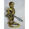 Corkscrew made of brass, child, cork, wine