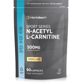 Horb?ach Acetyl L-Carnitine Capsules 500mg | 90 Vegan High Strength Supplements | Amino Acid | by Horbaach