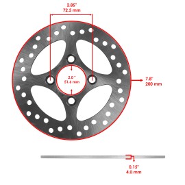 Caltric Rear Brake Disc Rotor For Yamaha Raptor 700 700R SE YFM700R YFM70R 2013 - 2024