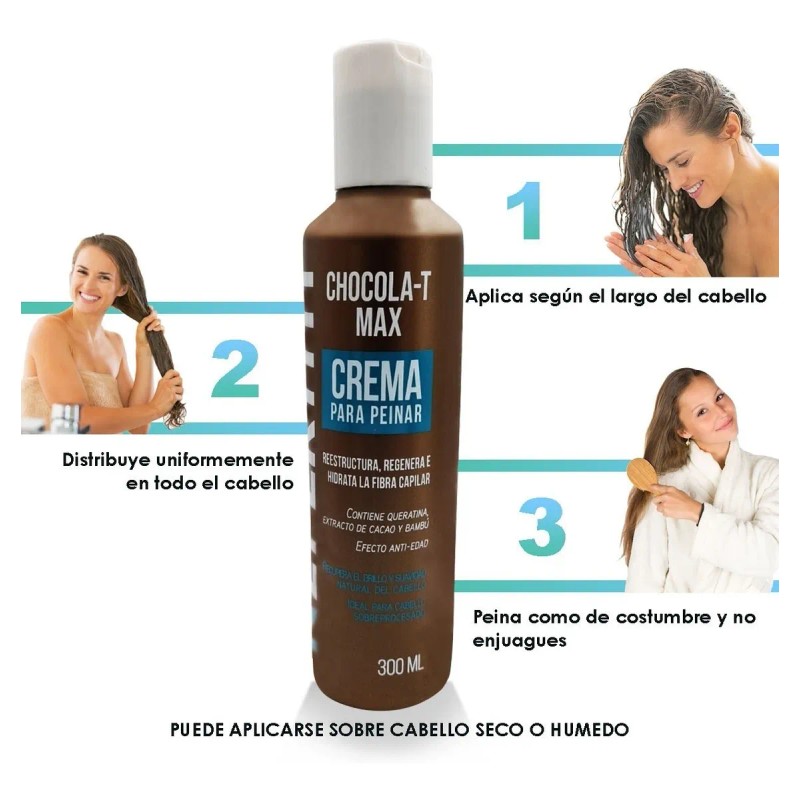 Crema Peinar Nefertiti Hidratación Chocola Max 300