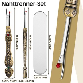 Tundi Vintage Seam Ripper, 4 Pieces Stitch Separator Tool, Thread Separator, Metal Seam Rippers for Sewing, Crafts, Knitting, Crafts