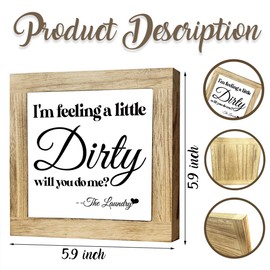 I'm Feeling A Little Dirty - Funny Laundry Room Decor, Laundry Room Decor, Funny Room Wood Signs, Modern Farmhouse Mud Home Sign, Minimalist Home Decoration, Great Housewarming Gift
