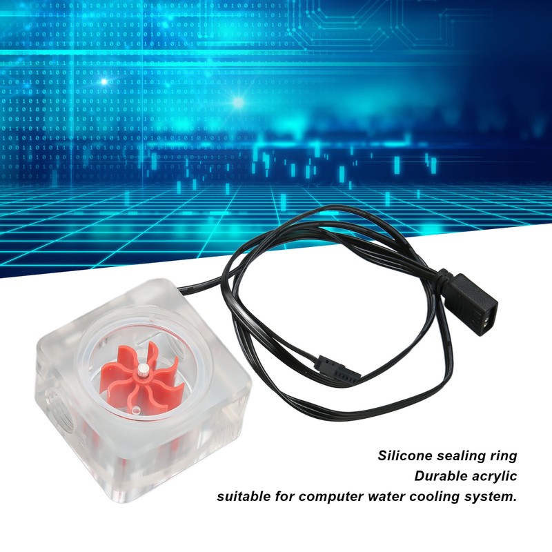 Water Cooling Flow Meter G1/4 Thread 8 Impeller 3 Way