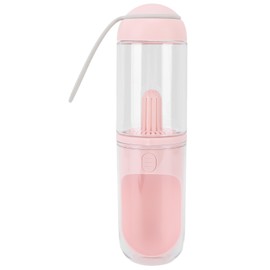 Dog Water Bottle Stylish Lightweight One Piece Design Leakage Proof Portable Pet Water Dispenser Feeder 330ml Pink