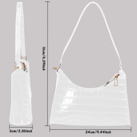 Minicloss Shoulder Bag for Women, Small Clutch Handbags with Zipper Shoulder Bag Elegant Underarm Purse for Daily Use