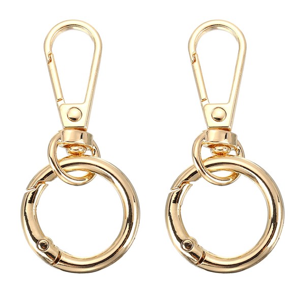 PATIKIL 2.2" Swivel Snap Hooks with Key Rings, 2Pcs Double