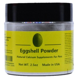 2.5oz Pure Eggshell Calcium Supplement for Pets - Natural Source of Calcium from Real Eggshell Suitable for Aquariums, Shrimp, Snail, Crustacean, Invertebrates, Dogs, Cats and Other Pets