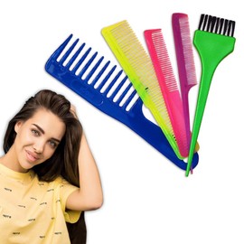 Kit Juego de Peines para Todo Tipo de Cabello Mujer y Hombre + Brocha para Aplicación de Tinte, Peine Cola de Rata, Peine Hacha, Peine Graduado y Peine para Corte.