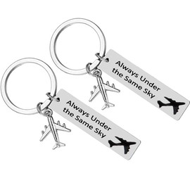 Long Distance Relationship Gifts ,Couple Keychains Keyring Gifts Air Force Gift Airplane Keyring Pilot Keychain Best Friends Gift Valentines Gift for Boyfriend Girlfriend Husband Going Away Gift