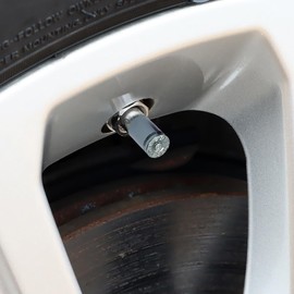 Zpana Car Tire Valve Stem Caps, 8PCS Dustproof Bullet Shaped Vehicle Air Stem Covers, Aluminum Alloy Airtight Automotive Replacement Accessories, Universal for SUV, Sedan, Truck(Titanium)