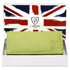 J. Wilson London Ladies RFID Protection Real Leather Purse Card Women Wallet Zip Coin Pocket