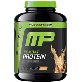 Muscle Pharm Combat Protein Powder, Horchata Flavor, Fuels Muscles for Productive Workouts, 5 Protein Sources Including Whey Protein Isolate & Egg Albumin, Gluten Free, 4 lb, 52 Servings