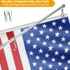BONWIN 1.6M Telescopic Handheld Flagpoles with Clips, 5.25 Feet Thick