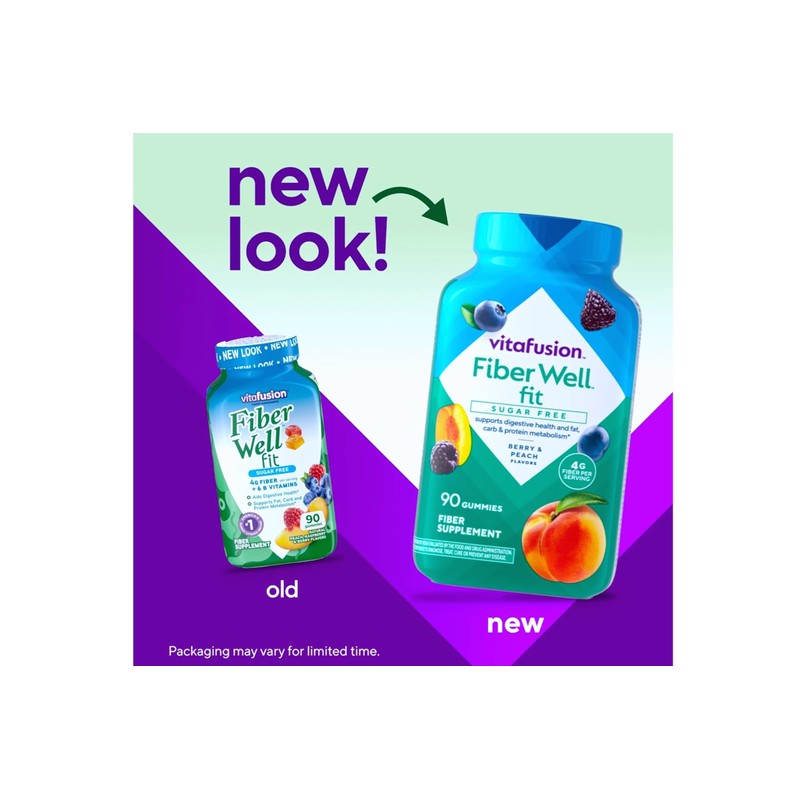 Vitafusion Fiber Well Fit Sugar Free Gummies - 90 ct,