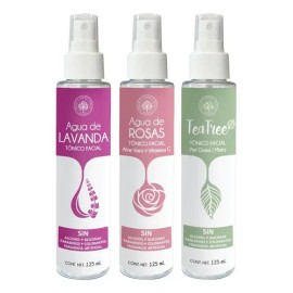 Pack agua de lavanda, tónico tea tree y agua de rosas | cuidado piel mixta todo tipo