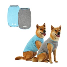 DAJIDALI Dog and Cat Shirt in Tech Fabric with Luminous Print, Pet Clothes for Large, Medium, and Small Dogs, 2-Pack of Lightweight Functional t-Shirts