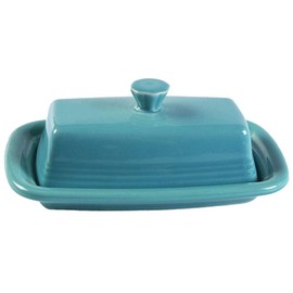 Fiesta® Covered Butter Dish XL, 8" – Durable Ceramic, Lead-Safe, Dishwasher/Microwave/Oven Safe – Made in USA Dinnerware - Turquoise