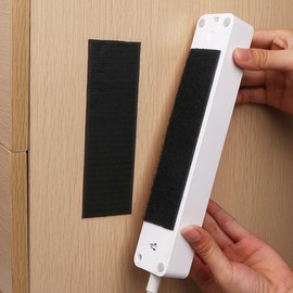 BRAVESHINE 8x4Inch Self Adhesive Hook and Loop Tape Keep Couch Cushion from Sliding - 4 Set Stick Back Picture Wall Hanging Strips - Black Heavy-Weight Mounting Tape for Home Office Indoor Outdoor Use