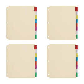Oxford 3 Ring Binder Dividers, 8 Tab, Insertable Multicolor Big Tabs, 4 Sets (R215-8A3), Assorted