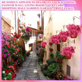 Lyrow 100 Bundles Violet Artificial Flowers, UV Resistant Faux Flowers Outdoor, Faux Silk Flowers, Fake Violet Flowers Bulk for Front Porch Hanging Garden Courtyard Farmhouse Home(Rosy)