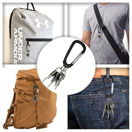 Holesto® Carabiner Keychain 3-Pack – Key Holder – Key Organizer – Keyring Clip – Keychain Carabiner – 3 Detachable Rings for Key Organization