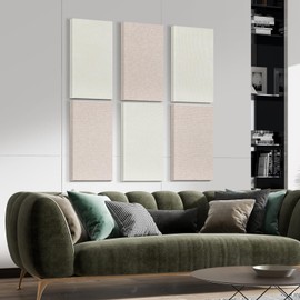 23.62" X 11.81" X 2" Fiberglass Wall Panel, 4 Pack Acoustic Panels, Acoustic Panels Sound Absorbing for Office, Studio, Home Theatre - Linen