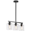 ROCUNSI 3-Light Kitchen Island Lighting, Black Pendant Light Fixture, Farmhouse