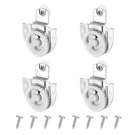 simarro 4 Piece Sliding Closet Door Roller Kit Include 4 Furniture Door Tracks Wardrobe Door Slides and 8 Adjustable Screws, and Concealed Sliding Door Hardware, It Slides Comfortably Without Noise