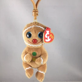 Ty Beanie Baby Bellies - COOKIE the Christmas 2024 Gingerbread (Key Clip 4 inch)