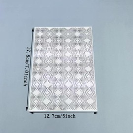 5" x 7"-3 Sheets Stitch Shape Background Foil Transfer Sticker Paper for Handmade Card Making Scrapbooking and Album Journal Invitation Decoration Metallic Hot Foil Transfer Printing Adhesive Sheets