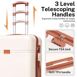 Krute Carry On Luggage 22x14x9 Airline Approved Hard Shell Suitcases with Wheels 20in PC+ABS TSA Approved Carry On Suitcase