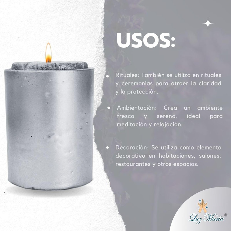 Velón Color Plata 500 grs | Potencializar rituales | Decoración