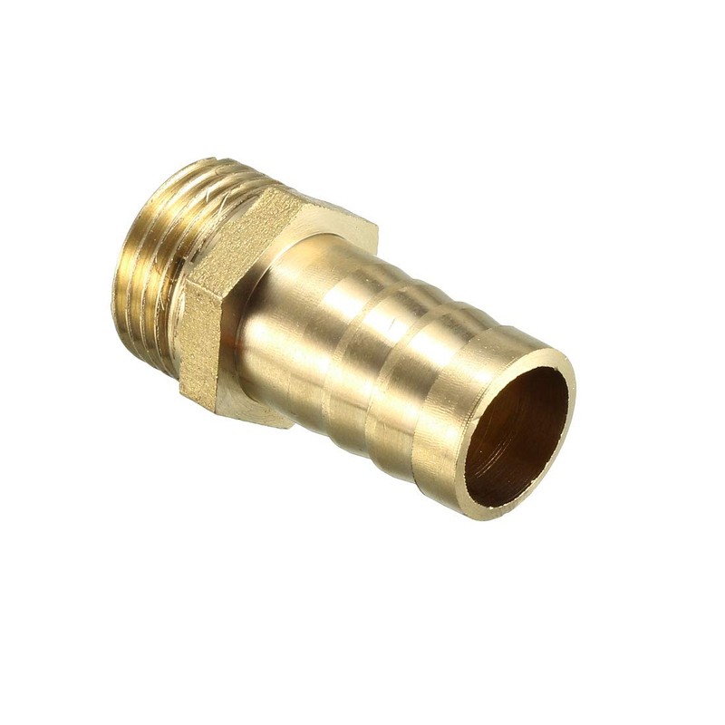 sourcing map Brass Barb Hose Fitting Connector Adapter 16mm Barbed