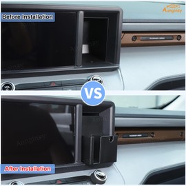 Aunginsy Center Console Dashboard Storage Box Compatible with Ford Maverick 2022 2023 2024 Multimedia Display Right Side Panel Drawer Organizer Tray Navigation Screen Side Cubby Insert ABS Accessories