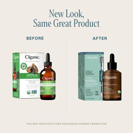 Cliganic Organic Castor Oil, 100% Pure (4oz Glass Bottle with Eyelash Kit) - For Eyelashes, Eyebrows, Hair & Skin (Packaging May Vary)