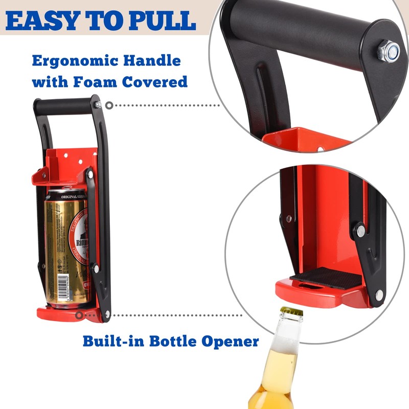 MinliGUY Aluminum Can Crusher, Heavy Duty Can Crusher Wall Mounted,
