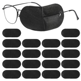BOHUIZ 18 Pcs Eye Patches for Glasses, Black Eye Patch Reusable Soft Single Eyepatch Non-Woven Fabric Eyes Patches for Adults to Treat Lazy Eyes Amblyopia Strabismus
