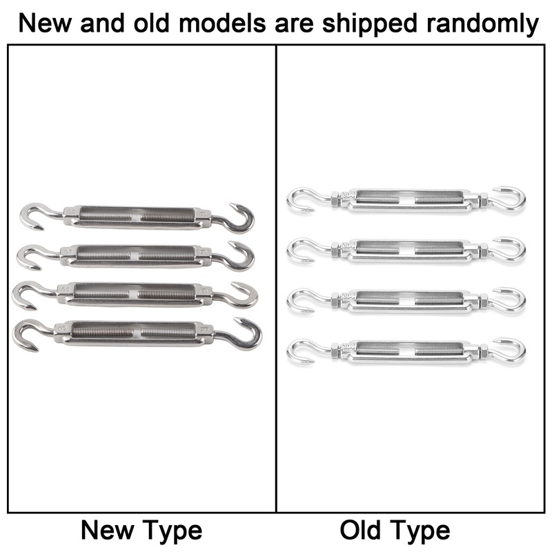 4Pcs Hook to Hook Turnbuckle Stainless Steel Hardware Kit for