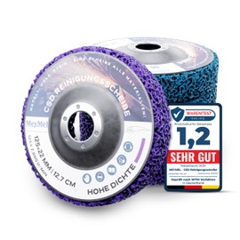 MeyMel® Pack of 5 Premium CSD 125 mm 3 Purple & 2 Blue Shatterproof Coarse Cleaning Disc for Angle Grinder 125 mm Rust Remover for Flex Wood Metal Stone Concrete Fabric Disc Cleaning Fleece