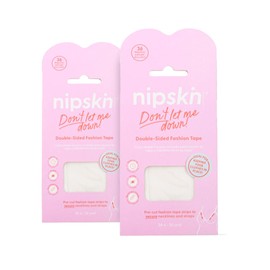 NIPSKIN Cinta Adhesiva Doble Cara para Ropa y Piel Kit 2 Pack 72 Tiras Transparentes - Fashion Tape Antideslizante para Vestidos Escotes y Tirantes
