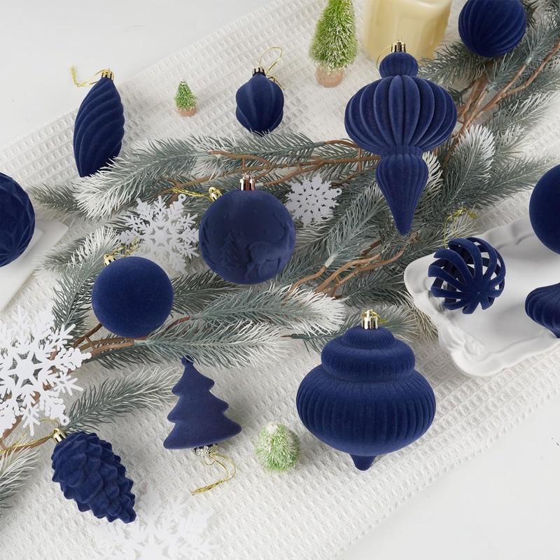 Velvet Hanging Ball Ornaments Set for Christmas Tree