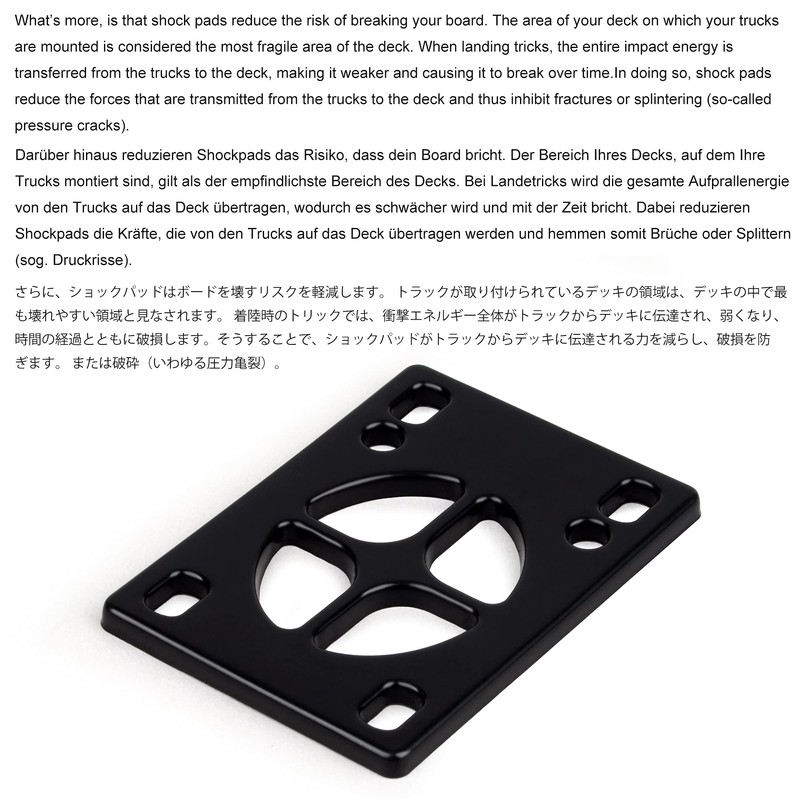 BYBAIZ Skateboard Risers, Skateboard Shock Pads, More Durable and Elastic