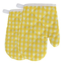 PengLAI Kids Oven Mitts,Heat Proof Gloves/Oven Gloves Heat Resistant Comfortable Kitchen Gloves for Children Kid Grilling Cooking Baking(2 Pcs) (Yellow)