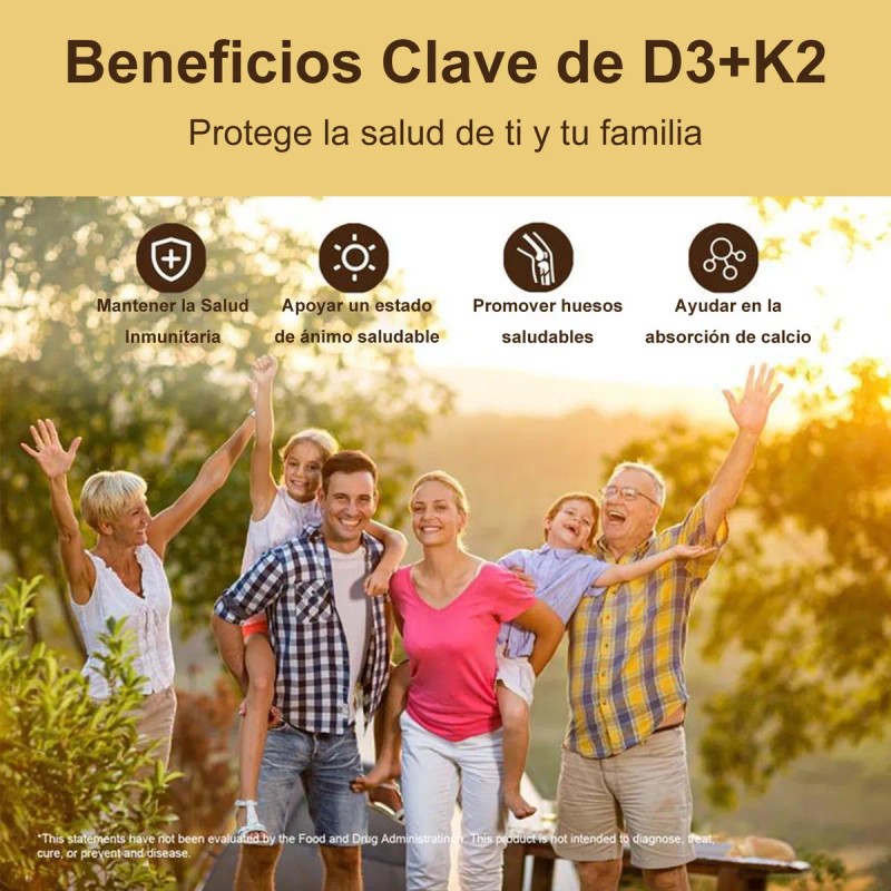 4pc Vitamina D3 5000 Iu+k2 100 Mcg 250 Cápsulas Blandas